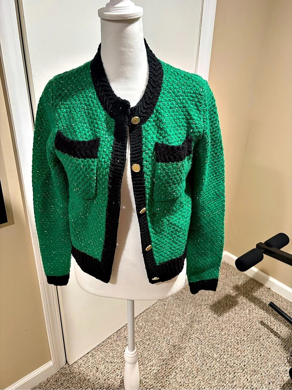 Urban Revivo Green & Black Cardigan Size XS (2) Like New